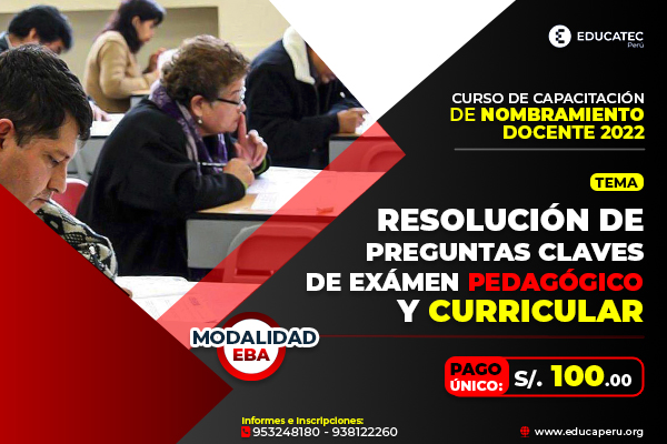 CURSO: NOMBRAMIENTO DOCENTE – MODALIDAD EBA