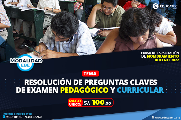 CURSO: NOMBRAMIENTO DOCENTE – MODALIDAD EBE